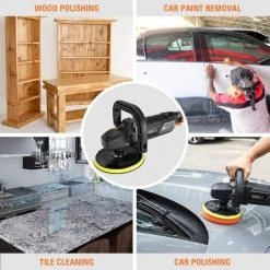 GIZCAM Polisseuse Excentrique 1500W. 180/150 MM Tampon De Polissage, 6 Vitesse Variable