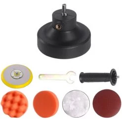 ASUPERMALL Tête De Polissage De Voiture Multifonctionnelle, Tête De Conversion De Machine De Polissage DA Avec Tampons En Mousse/laine, Kit De Polissage De Voiture Pour L'épilation à La Cire, Le Polissage -Ponceuse et polisseuse Soldes 66628400 2