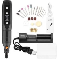 ASUPERMALL Mini Meuleuse électrique à 5 Vitesses Avec Chargeur USB Meuleuse à Main Rechargeable 2000mAh Avec Batterie Li-ion Chargeur USB, Noir -Ponceuse et polisseuse Soldes 67505418 3