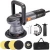 PEDY Polisseuse Voiture, Polisseuse Excentrique Polisseuse Orbitale 6400tr/min, 150mm/125mm Plaque D'appui, 6 Vitesse Variable Ponceuse, Pour Le Polissage, Cirage, Ponçage