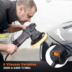 PEDY Polisseuse Voiture, Polisseuse Excentrique Polisseuse Orbitale 6400tr/min, 150mm/125mm Plaque D'appui, 6 Vitesse Variable Ponceuse, Pour Le Polissage, Cirage, Ponçage -Ponceuse et polisseuse Soldes 67633671 2
