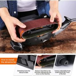 PEDY Ponceuse à Bande De Précision 600W -Ponceuse et polisseuse Soldes 67633843 2