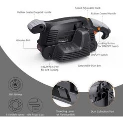 PEDY Ponceuse à Bande De Précision 600W -Ponceuse et polisseuse Soldes 67633843 3