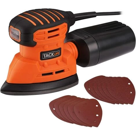PEDY Ponceuse Vibrante, Ponceuse Professionel 130W, 12000 RPM, 12 * 140X140X80mm Papiers Abrasifs Inclus (6 * 80 Grits, 6 * 180 Grits) 4 PEDY Ponceuse Vibrante, Ponceuse Professionel 130W, 12000 RPM, 12 * 140X140X80mm Papiers Abrasifs Inclus (6 * 80 Grits, 6 * 180 Grits) – Image 2