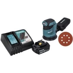 Makita DBO 180 RT1 Ponceuse Excentrique Sans Fil 18 V - 125 Mm + 1x Batterie 5,0 Ah + Chargeur + 50x Papiers Abrasifs K 320 -Ponceuse et polisseuse Soldes 67638974 2