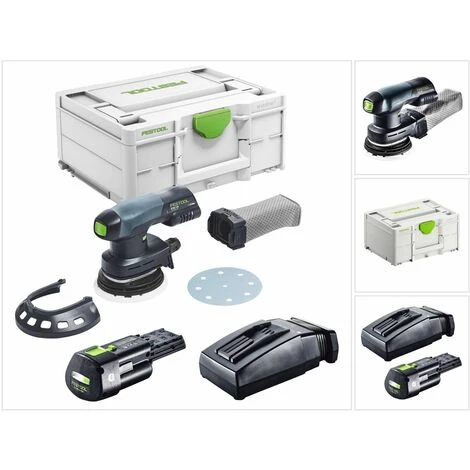 Festool ETSC 125 Ponceuse Excentrique Sans Fil 125 Mm, Sans Balai, 18 V + 1x Batterie 3,1 Ah + Chargeur + Coffret Systainer 3 Festool ETSC 125 Ponceuse Excentrique Sans Fil 125 Mm, Sans Balai, 18 V + 1x Batterie 3,1 Ah + Chargeur + Coffret Systainer