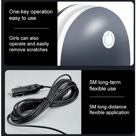 LIFCAUSAL 12000r/min 12 V 0-120W Portable Voiture Polisseuse Électrique Polissage Machine Réparations De Rayures Automobile Meuleuse Maison Ménage Kit De Réparation De Rayures De Voiture (Bleu Foncé) 4 LIFCAUSAL 12000r/min 12 V 0-120W Portable Voiture Polisseuse Électrique Polissage Machine Réparations De Rayures Automobile Meuleuse Maison Ménage Kit De Réparation De Rayures De Voiture (Bleu Foncé) – Image 2