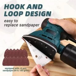 GIZCAM Ponceuse De Précision Pour Souris 12 000 OPM, 12 Papiers Abrasifs, Ponceuse électrique Avec Système De Dépoussiérage, Tuyau De Raccordement Pour Aspirateur, Idéal Pour La Décoration De La Maison Dans Les Espaces Restreints - PMS01AS