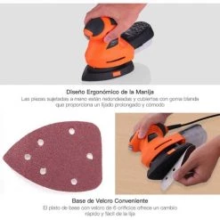 GIZCAM Ponceuse, 130W Avec 20 Pcs. Papiers Abrasifs, Patin De Ponçage Rotatif à 360°, 12 000 Tr/min Avec Système De Dépoussiérage Efficace, Pour Le Bricolage -Ponceuse et polisseuse Soldes 67697223 4