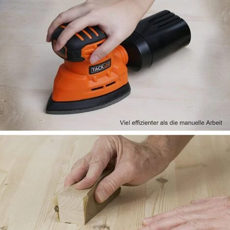 GIZCAM Ponceuse Vibrante, Ponceuse Professionel 130W, 12000 RPM, 12 * 140X140X80mm Papiers Abrasifs Inclus (6 * 80 Grits, 6 * 180 Grits) 3 GIZCAM Ponceuse Vibrante, Ponceuse Professionel 130W, 12000 RPM, 12 * 140X140X80mm Papiers Abrasifs Inclus (6 * 80 Grits, 6 * 180 Grits)