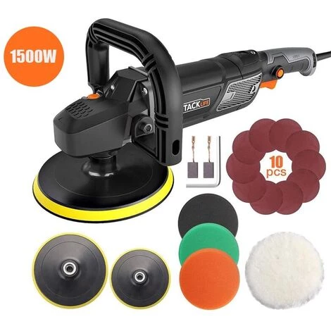 TODOT Polisseuse, Machine à Polir 1500W, Polisseuse Voiture 180/150 MM Tampon De Polissage, 6 Vitesse Variable Avec Affichage à Écran De LCD, Soft-Start, Poignée En D Et Poignée Latérale -PPGJ01A 3 TODOT Polisseuse, Machine à Polir 1500W, Polisseuse Voiture 180/150 MM Tampon De Polissage, 6 Vitesse Variable Avec Affichage à Écran De LCD, Soft-Start, Poignée En D Et Poignée Latérale -PPGJ01A