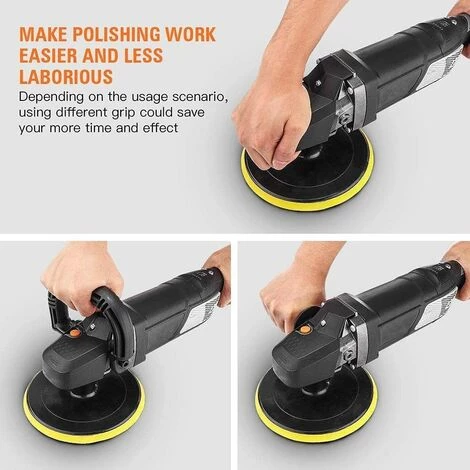 TODOT Polisseuse, Machine à Polir 1500W, Polisseuse Voiture 180/150 MM Tampon De Polissage, 6 Vitesse Variable Avec Affichage à Écran De LCD, Soft-Start, Poignée En D Et Poignée Latérale -PPGJ01A 5 TODOT Polisseuse, Machine à Polir 1500W, Polisseuse Voiture 180/150 MM Tampon De Polissage, 6 Vitesse Variable Avec Affichage à Écran De LCD, Soft-Start, Poignée En D Et Poignée Latérale -PPGJ01A – Image 3