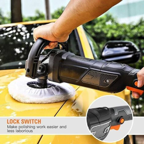 TODOT Polisseuse, Machine à Polir 1500W, Polisseuse Voiture 180/150 MM Tampon De Polissage, 6 Vitesse Variable Avec Affichage à Écran De LCD, Soft-Start, Poignée En D Et Poignée Latérale -PPGJ01A 6 TODOT Polisseuse, Machine à Polir 1500W, Polisseuse Voiture 180/150 MM Tampon De Polissage, 6 Vitesse Variable Avec Affichage à Écran De LCD, Soft-Start, Poignée En D Et Poignée Latérale -PPGJ01A – Image 4