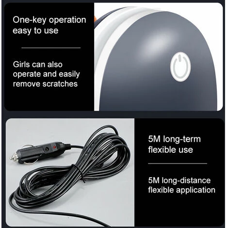 QERSTA Polisseuse électrique Portable Pour Voiture, Machine à Polir, Réparation De Rayures Automobiles, Rectifieuse, Kit De Réparation De Rayures De Voiture Domestique, 12 000 Tr/min 12 V 0-120 W Noir 4 QERSTA Polisseuse électrique Portable Pour Voiture, Machine à Polir, Réparation De Rayures Automobiles, Rectifieuse, Kit De Réparation De Rayures De Voiture Domestique, 12 000 Tr/min 12 V 0-120 W Noir – Image 2