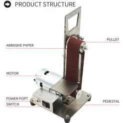 ASUPERMALL Ponceuse à Bande Verticale Mini Ponceuse Mini Ponceuse à Bande Ponceuse à Bande Petite Machine De Polissage Et De Polissage De Bricolage, Moteur 895 -Ponceuse et polisseuse Soldes 68312370 5
