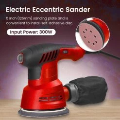 ASUPERMALL 300W Ponceuse Excentrique électrique à Main 5 Pouces 125mm Plaque De Ponçage Ponceuse électrique Pour Le Traitement Du Bois, Meubles, Voitures, Machine à Polir Avec Boîte à Poussière Régulation à 6 Vitesses, Rouge -Ponceuse et polisseuse Soldes 68312383 3