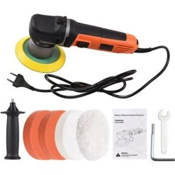 ASUPERMALL Kit De Polissage électrique Orbital De 6 Pouces Pour Voiture 840W Auto Buffer 2000-6400RPM Machine à Polir à Vitesse Variable Avec Poignée Auxiliaire éponge De Laine Outil Rotatif, Noir Et Orange -Ponceuse et polisseuse Soldes 68312492 2