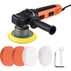 ASUPERMALL Kit De Polissage électrique Orbital De 6 Pouces Pour Voiture 840W Auto Buffer 2000-6400RPM Machine à Polir à Vitesse Variable Avec Poignée Auxiliaire éponge De Laine Outil Rotatif, Noir Et Orange -Ponceuse et polisseuse Soldes 68312492 3