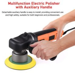 ASUPERMALL Kit De Polissage électrique Orbital De 6 Pouces Pour Voiture 840W Auto Buffer 2000-6400RPM Machine à Polir à Vitesse Variable Avec Poignée Auxiliaire éponge De Laine Outil Rotatif, Noir Et Orange -Ponceuse et polisseuse Soldes 68312492 5