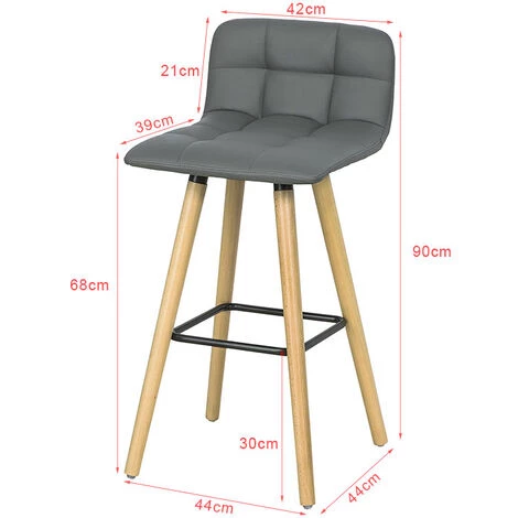 NOVA 2 X Tabourets De Bar Haut Avec Reproches Et Chaises De Dossier 4 NOVA 2 X Tabourets De Bar Haut Avec Reproches Et Chaises De Dossier – Image 2