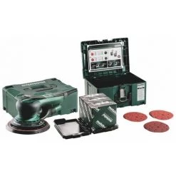 METABO® Metabo Ponceuse Excentrique SXE 150-5.0 BL, Avec Set D'abrasifs « Multi-hole » Metaloc, 150 Mm, Pour Bois Et Métal, MetaLoc - 691039000