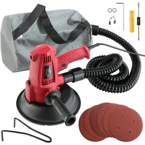 AREBOS Ponceuse Murale Pour Placo & Platre | 710W | Six Vitesses Réglables | Avec Aspiration Et 18 Pads De Ponçage | 1500-3000 Rpm - Rouge 3 AREBOS Ponceuse Murale Pour Placo & Platre | 710W | Six Vitesses Réglables | Avec Aspiration Et 18 Pads De Ponçage | 1500-3000 Rpm - Rouge