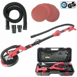 AREBOS Ponceuse à Bras Ponceuse Girafe | 750 W | 225 Mm | Bras Télescopique | Prime | Système D’Aspiration Intégré | Tête Pivotante - Rouge