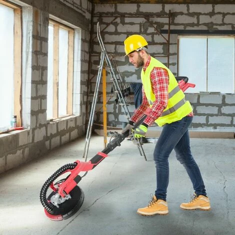 AREBOS Ponceuse à Bras Ponceuse Girafe | 750 W | 225 Mm | Bras Télescopique | Prime | Système D’Aspiration Intégré | Tête Pivotante - Rouge 4 AREBOS Ponceuse à Bras Ponceuse Girafe | 750 W | 225 Mm | Bras Télescopique | Prime | Système D’Aspiration Intégré | Tête Pivotante - Rouge – Image 2