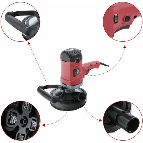 AREBOS Ponceuse à Beton Rabot | Fraiseuse A Beton | 1500 W | Avec Les Accessoires | Réglable En Hauteur - Rouge 4 AREBOS Ponceuse à Beton Rabot | Fraiseuse A Beton | 1500 W | Avec Les Accessoires | Réglable En Hauteur - Rouge – Image 3