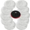 TECTAKE 10 Peaux De Polissage + Disque De Polissage 180 Mm Polisseuse Rotative - Blanc -Ponceuse et polisseuse Soldes 7560220 1