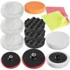 TECTAKE Set 13 Pièces Bonnets éponges Et Disques De Polissage Auto Pour Polisseuse Rotative - Multicolore -Ponceuse et polisseuse Soldes 7560225 1