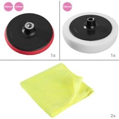 TECTAKE Set 13 Pièces Bonnets éponges Et Disques De Polissage Auto Pour Polisseuse Rotative - Multicolore -Ponceuse et polisseuse Soldes 7560225 3