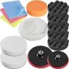 TECTAKE Set 14 Pièces Bonnets èponges Et Disques De Polissage Auto Pour Polisseuse Rotative - Multicolore -Ponceuse et polisseuse Soldes 7560227 1