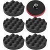 TECTAKE 5 éponges Et Disque De Polissage Auto 150 Mm Pour Polisseuse Rotative - Noir -Ponceuse et polisseuse Soldes 7560233 1